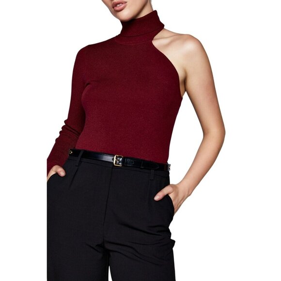 Bardot One-Shoulder Knit Turtleneck, Size XS, New - Picture 3 of 14